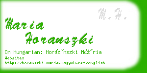 maria horanszki business card